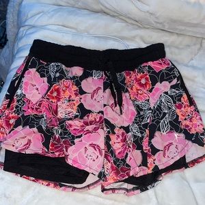 floral pattern athletic shorts